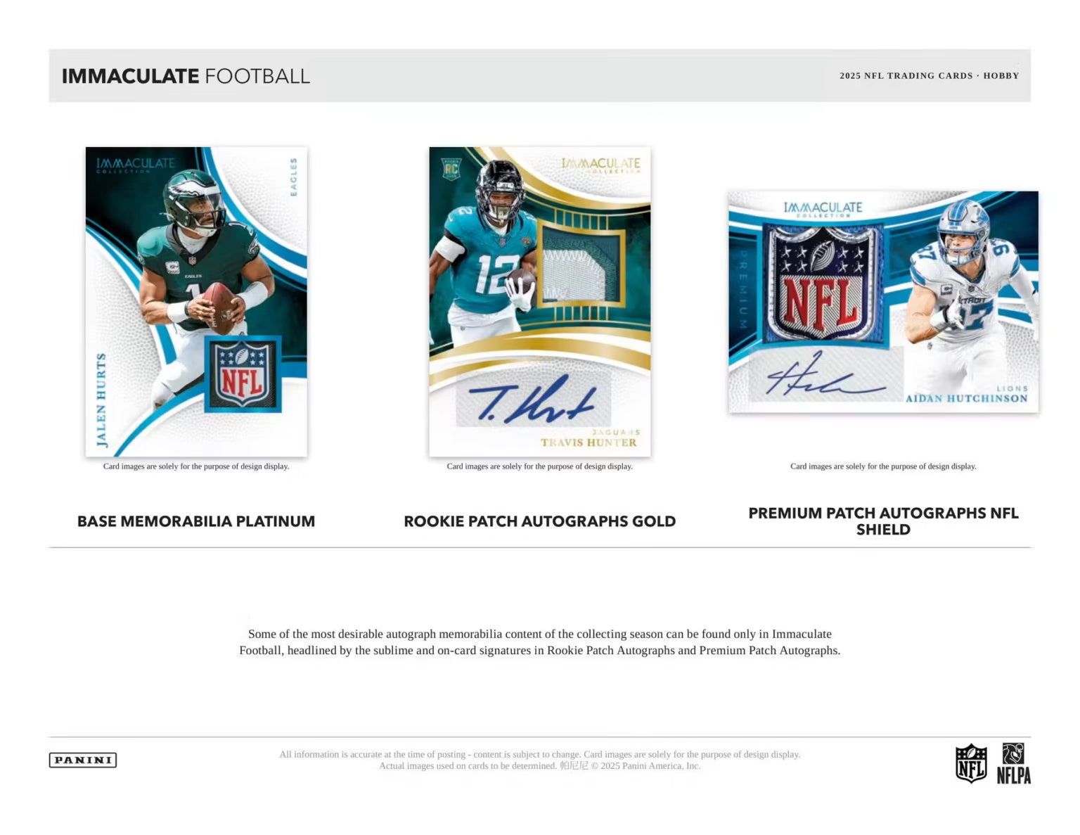 Panini Immaculate Football 2025 Hobby Box