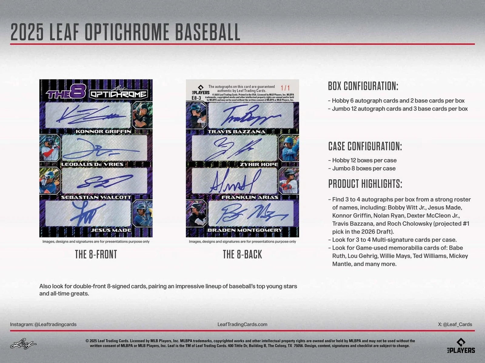 Leaf Optichrome Baseball 2025 Hobby Box