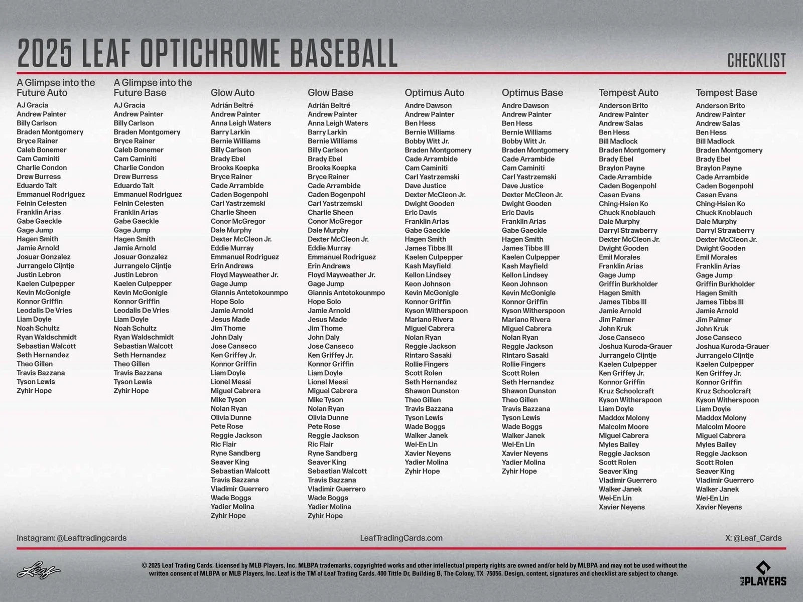 Leaf Optichrome Baseball 2025 Hobby Box