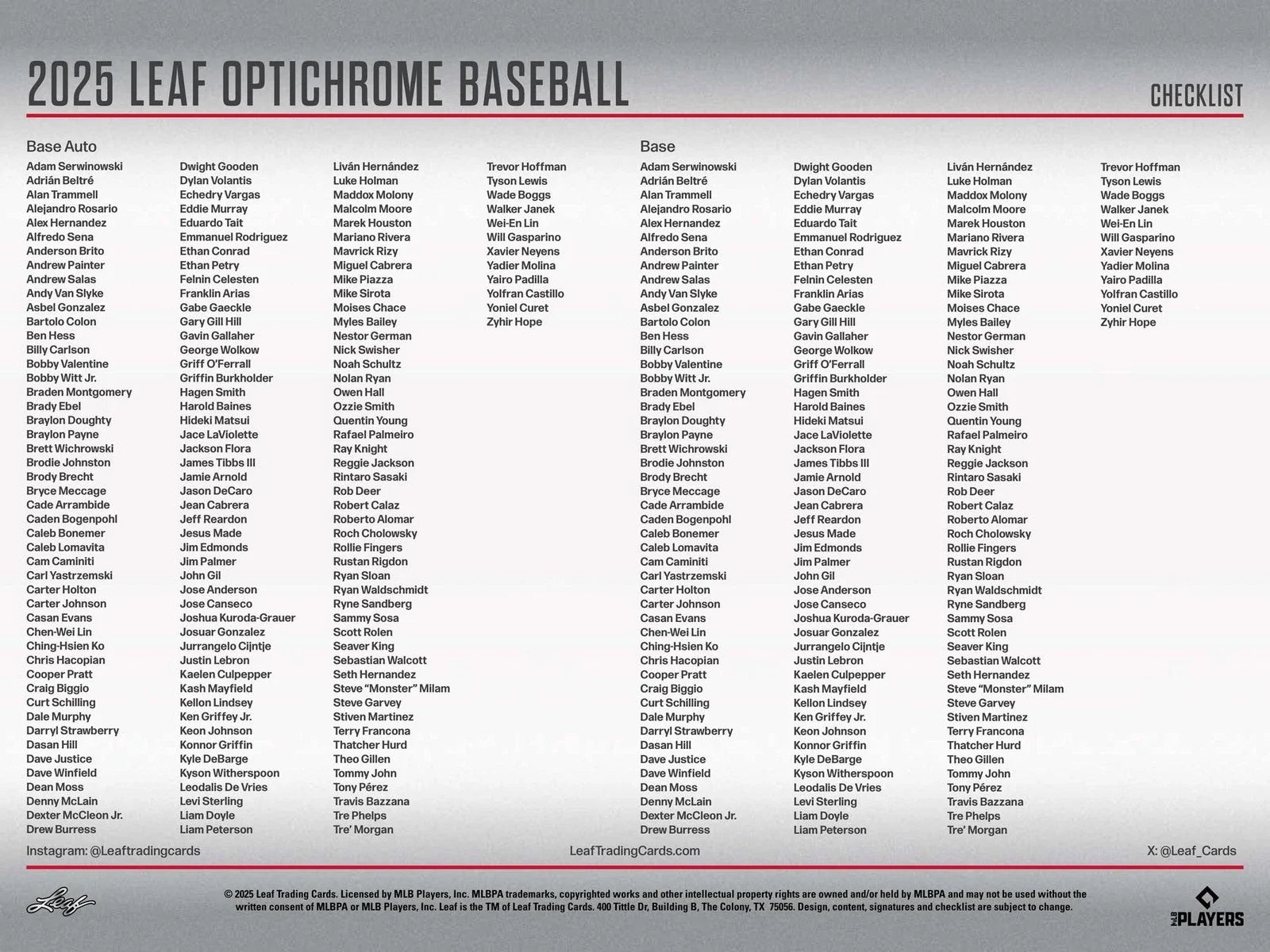 Leaf Optichrome Baseball 2025 Hobby Box